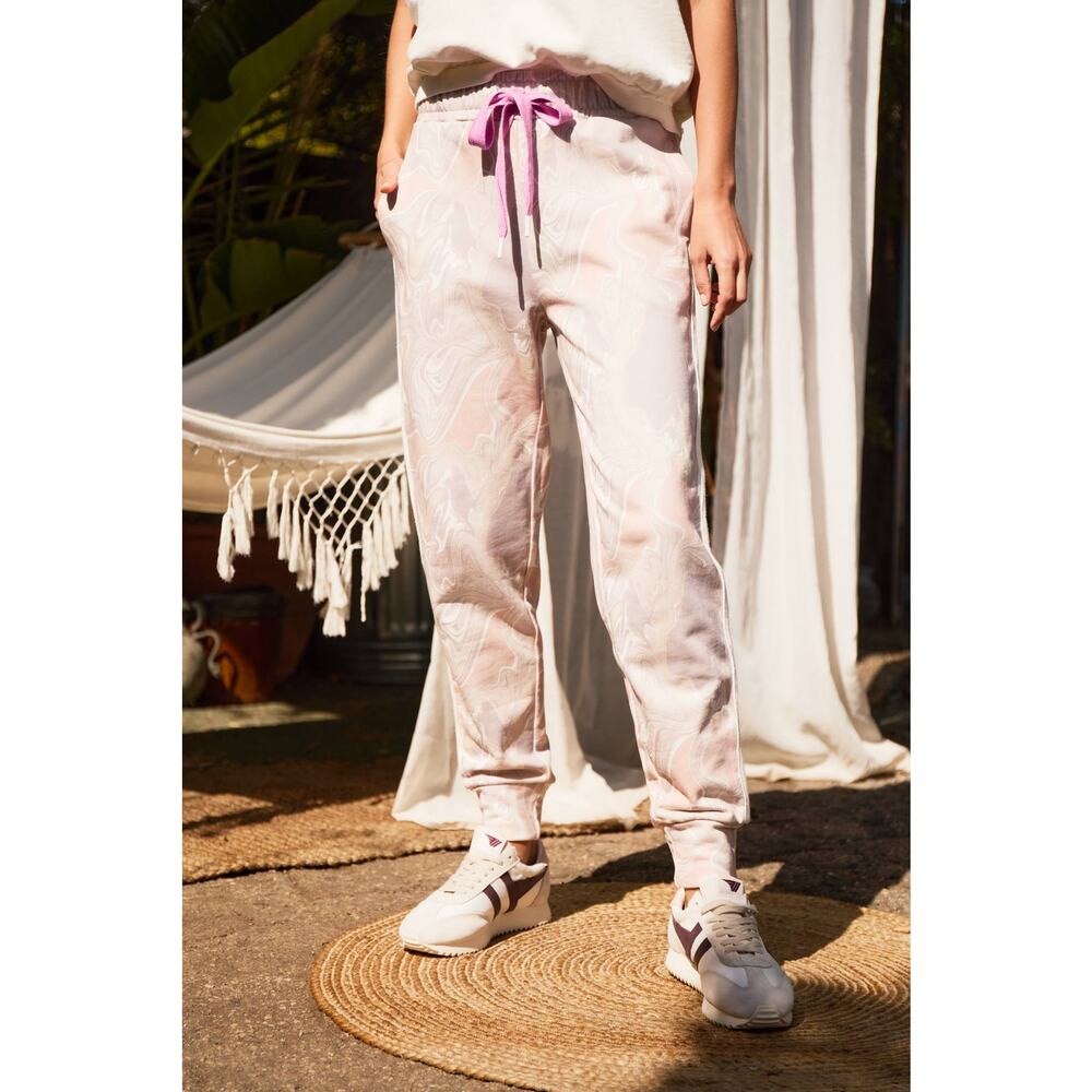 New Anthropologie The Upside Long Island Marbled Joggers $169 X-SMALL / US 4